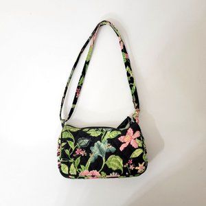 Vera Bradley Black Botanica Small Cross Body or Shoulder Bag